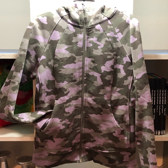 lululemon athletica Tops - lululemon athletica Lavender and Olive Camo Zip Hoodie